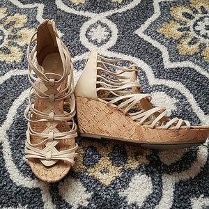 Gladiator cork wedges with 3" heel